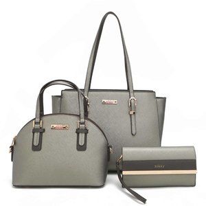 Leah Shoulder Bag 3-Piece Set NK12310 Silver